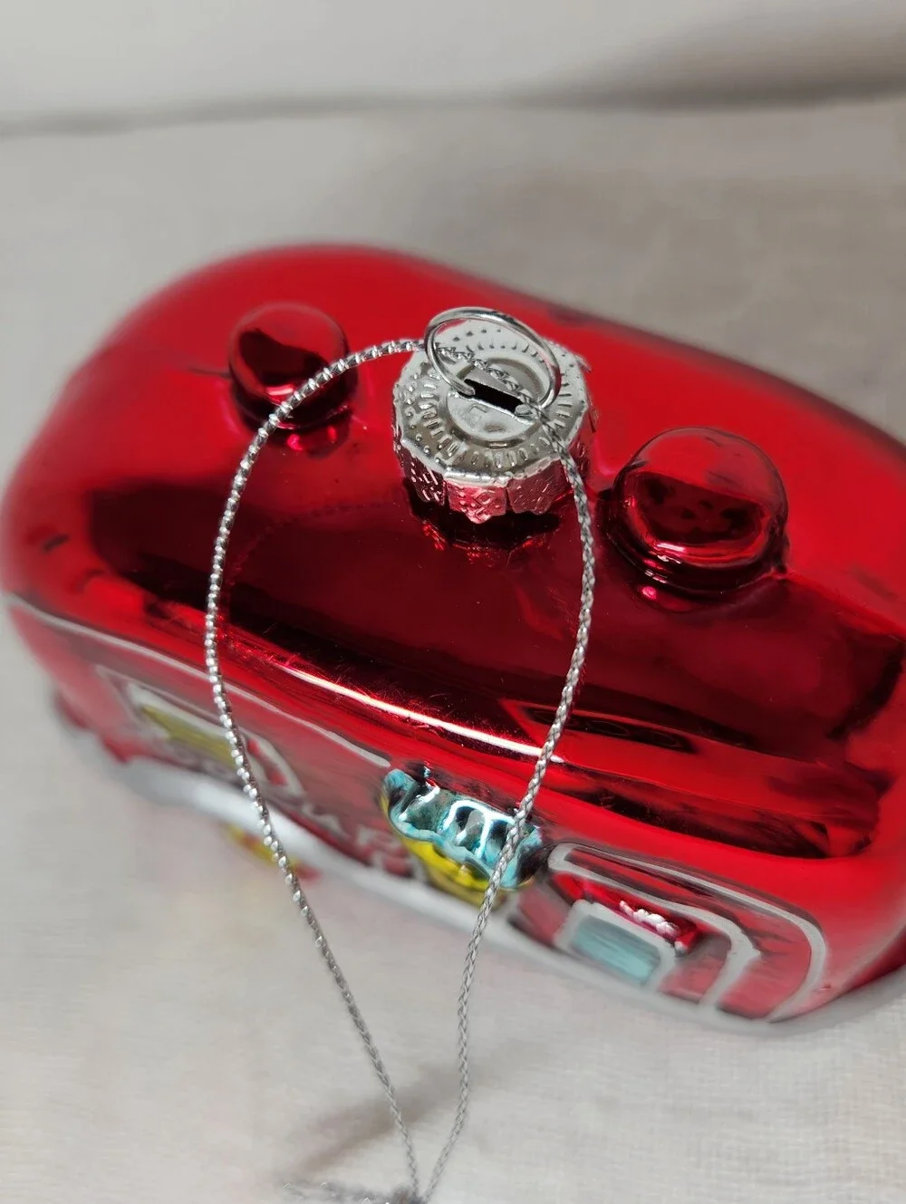 Camper RV Hookup Red Christmas Ornament Blown Glass